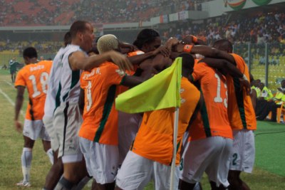 Côte d'Ivoire celebrates after scoring. (File Photo)