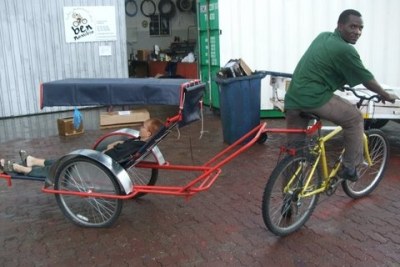 Ambulance bicycle in Namibia.