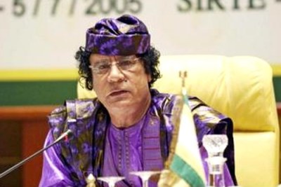 Libyan leader Muammar al-Gaddafi.