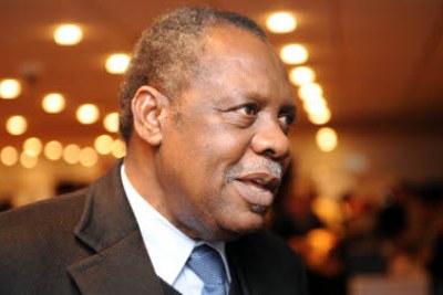 CAF President Issa Hayatou at the VVIP hospitality during the 2010 FIFA World Cup semi final match between Netherlands and Uruguay at Cape Town Stadium on July 06, 2010