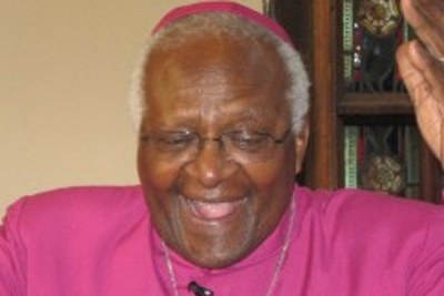 Archbishop Emeritus Desmond Tutu announcing his retirement at a news conference in July.