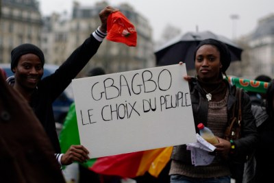 Laurent Gbagbo supporters in Europe (file photo).