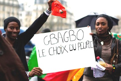 Laurent Gbagbo supporters in Europe (file photo).
