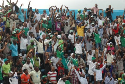 Super Eagles supporters rallying behind their team in Calabar (File Photo)