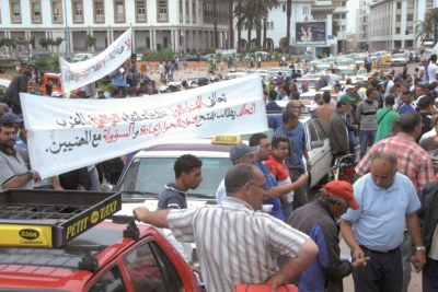 Manifestation des transporteurs à Casablanca.