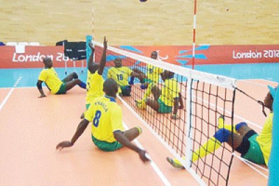Rwanda's paralympic volleyball team.