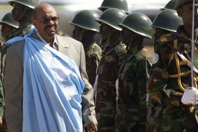 Sudanese president Omar al Bashir arrives in the southern capital of Juba.