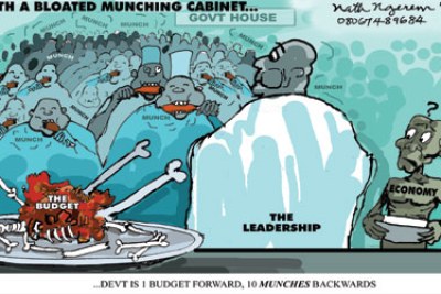 Cartoonists depicts the state of Nigerian budget and implemetation