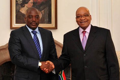 President Jacob Zuma and President Joseph Kabila Kabange of the DRC