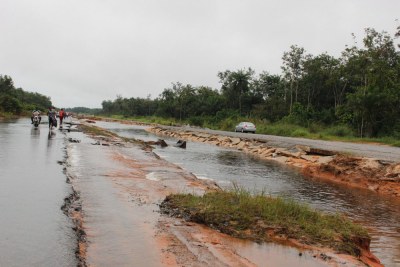 File photo: The rains have caused widespread damage to roads leaving some areas impassable.