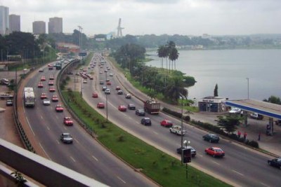 A major Abidjan thoroughfare.