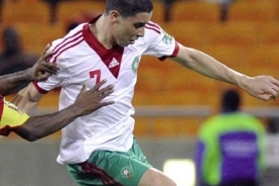 Joueur marocain lors du match contre l'Angola