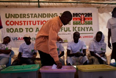 A mock balloting exercise in Nairobi (file photo).