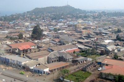 Une vue aérienne de la ville de Goma