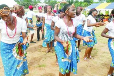 Cultural display by Igbo youth