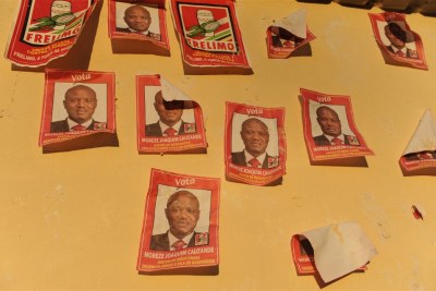Election posters in the Sofala province town of Gorongosa.