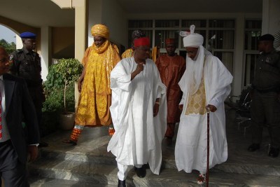 Nigeria's former Central Bank governor Sanusi Lamido Sanusi , on the right, has emerged as the 14th Emir of Kano following the installation of a Fulani Dynasty by the Othman Dan Fodio Jihad.