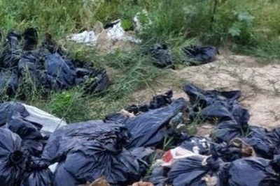 Cadavers dumped in an open space outside Dar es Salaam.