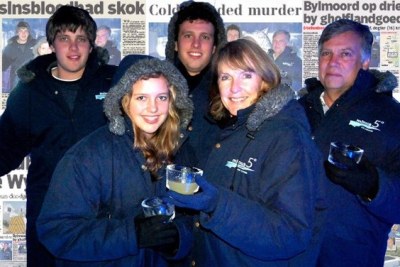 Martin and Teresa van Breda with their daughter, Marli, 16, and sons, Henri, 20, left, and Rudi, 22, on a family holiday (file photo).