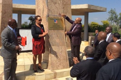 President Jacob Zuma officially opens the Chris Hani Memorial and Walk of Remembrance Monument on the 22nd anniversary of the African National Congress leader's assassination.