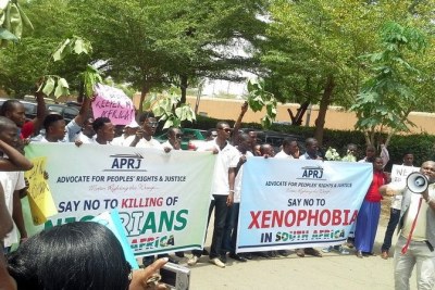 Say No To Xenophobia protest at the South African High Commision in Abuja.