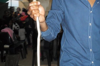 The pastor declared a snake had become a chocolate (chomp) and instructed the congregation to eat it.