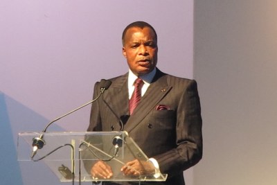 Denis Sassou Ngesso, Président de la République de Congo, clôturant le Forum Forbes Afrique 2015 qui s'est tenu le mardi 21 juillet 2015 à Brazzaville.