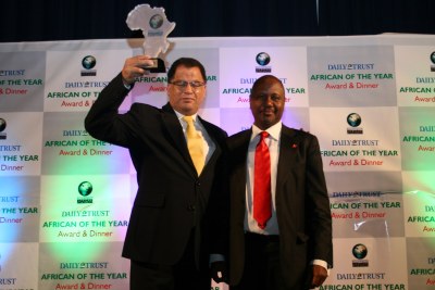 Danny Jordan accepting the African of the year Award 2010.
