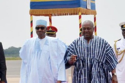 President Muhammadu Buhari and Ghana President John Dramani Mahama.