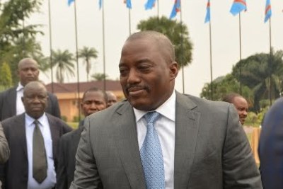 Le Président Joseph Kabila le 17/06/2015 à la cité de l’Union africaine à Kinshasa lors des consultations.