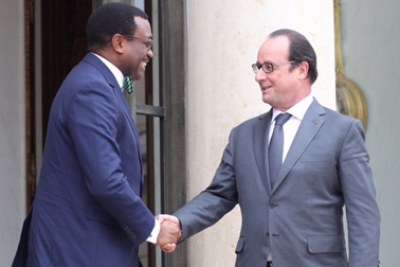 Akinwumi Adesina, président du Groupe de la Banque africaine de développement (BAD), au Palais de l’Élysée à Paris, en France.