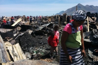 Aftermath of fire in Section E of Masiphumelele.