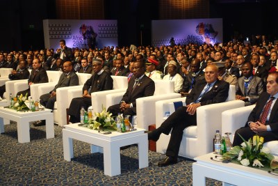 A cross section of African leaders at the 'Business for Africa' conference in Egypt