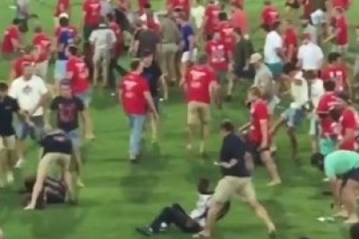 Black protesters were attacked by spectators and players at a rugby game at the University of Free State.