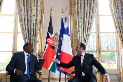 Entretien du président François Hollande et son homologue kenyan, M. Uhuru Kenyatta.
