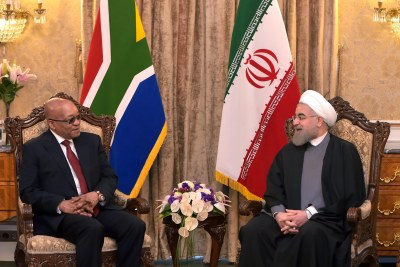 President Jacob Zuma with President of Iran Hassan Rouhani.