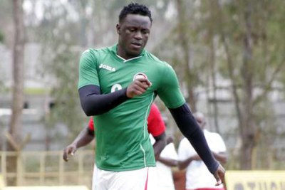 Harambee Stars captain Victor Wanyama trains at the Ruaraka ground