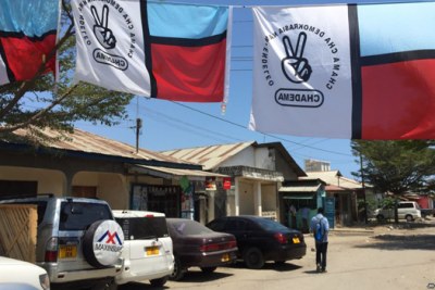 Banners of one of the main opposition party, Chadema.