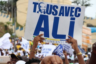 Pancarte pour soutenir le candidat Ali Bongo pour sa réelection - (photo d'archives)
