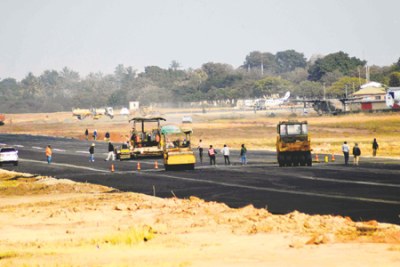 Construction at Dodoma airport as the government expands it.