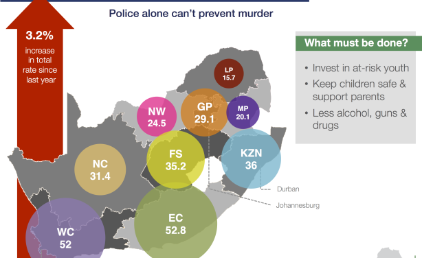 Infographics Reveal Crime Rates for 2016 in South Africa