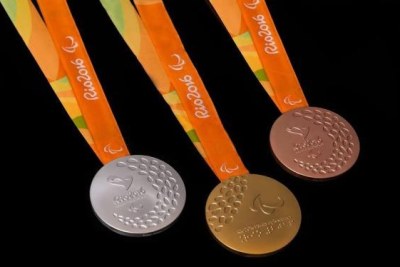 Medals for the 2016 Paralympic Games in Rio de Janeiro.