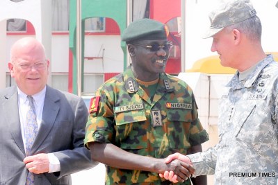 Army Chief Tukur Buratai with U.S. officials.