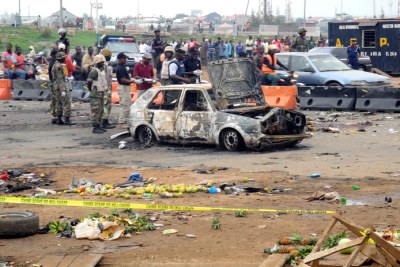 Scene of Nyanya (Abuja) bomb blast.