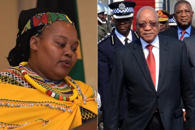 Left: First Lady Nompumelelo Ntuli-Zuma. Right: President Jacob Zuma.
