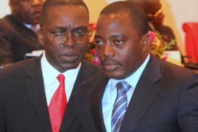 Right to left  President Joseph Kabila Kabange and Prime Minister Matata Ponyo Mapon.