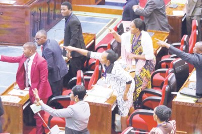 Angry opposition legislators (file photo).