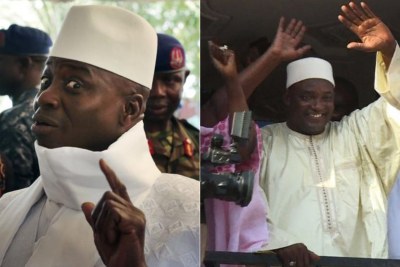 Gambia's Yahya Jammeh and President-elect Adama Barrow.