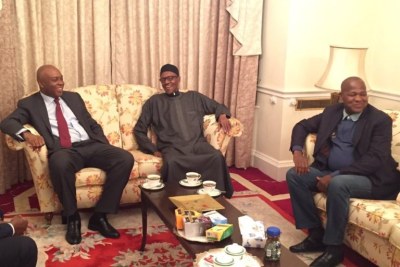 President Buhari, Senate President, Senator Saraki, Speaker Dogara and Senate Leader, Ahmed Lawal at Abuja House in London.