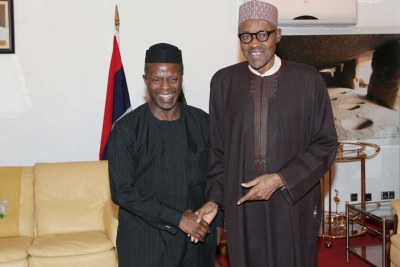 Président Muhammadu Buhari et le  Vice Président Yemi Osinbajo (photo d'archives).